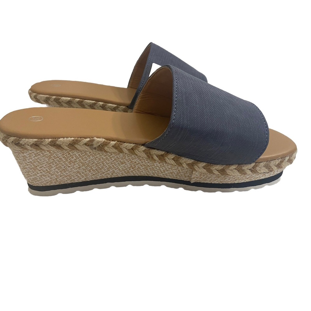 Women's Blue Wedge Sandals Size 39 US7.5 NEW No Box No Tags